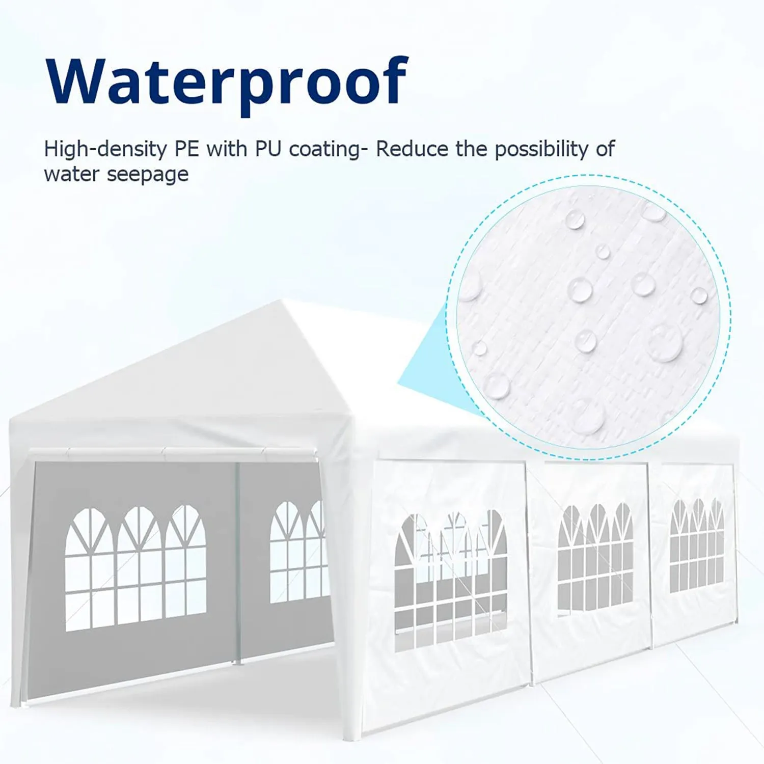 10 ft. x 30 ft. White Canopy Tent Heavy-Duty Wedding Party Tent Canopy with 8 Removable Side Walls