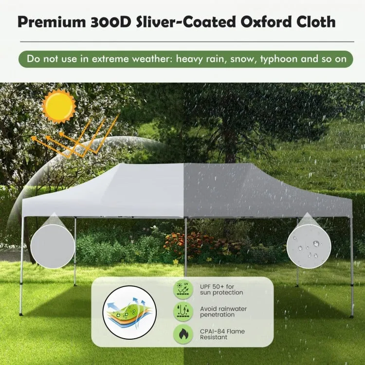 10 x 20 Ft Outdoor Camping Canopy Tent with Carry Bag, Easy Setup