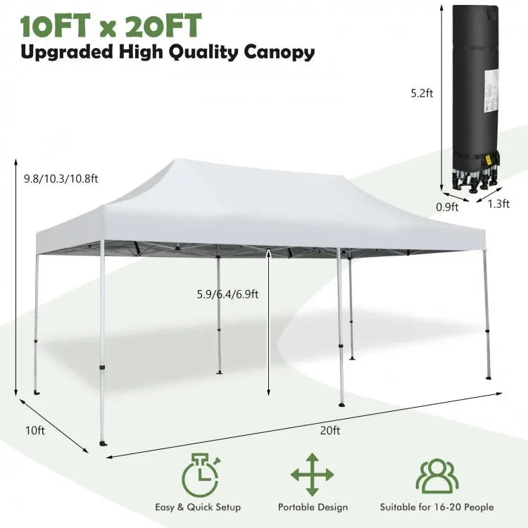 10 x 20 Ft Outdoor Camping Canopy Tent with Carry Bag, Easy Setup