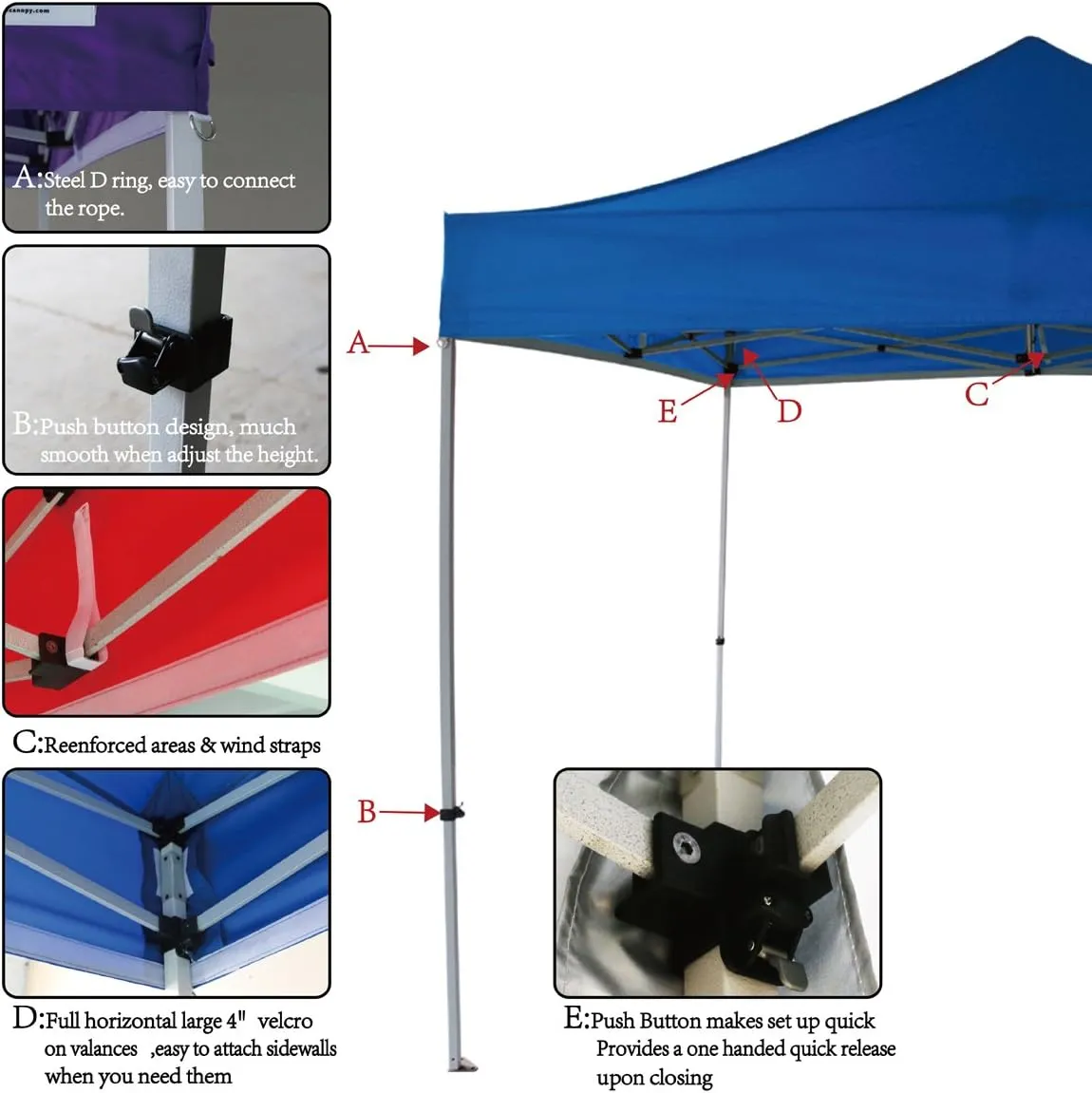 10'x10' Pop Up Canopy Tent Commercial Instant Shelter with Heavy Duty Roller Bag, 4 Canopy Sand Bags, 10x10 FT Orange