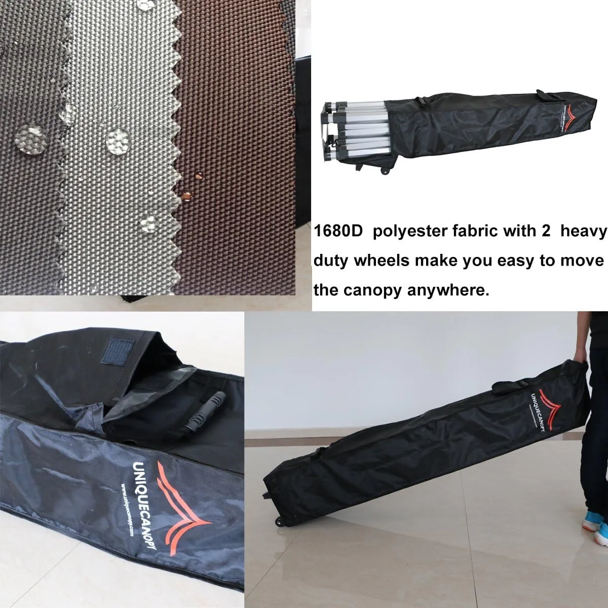 10'x10' Pop Up Canopy Tent Commercial Instant Shelter with Heavy Duty Roller Bag, 4 Canopy Sand Bags, 10x10 FT Orange
