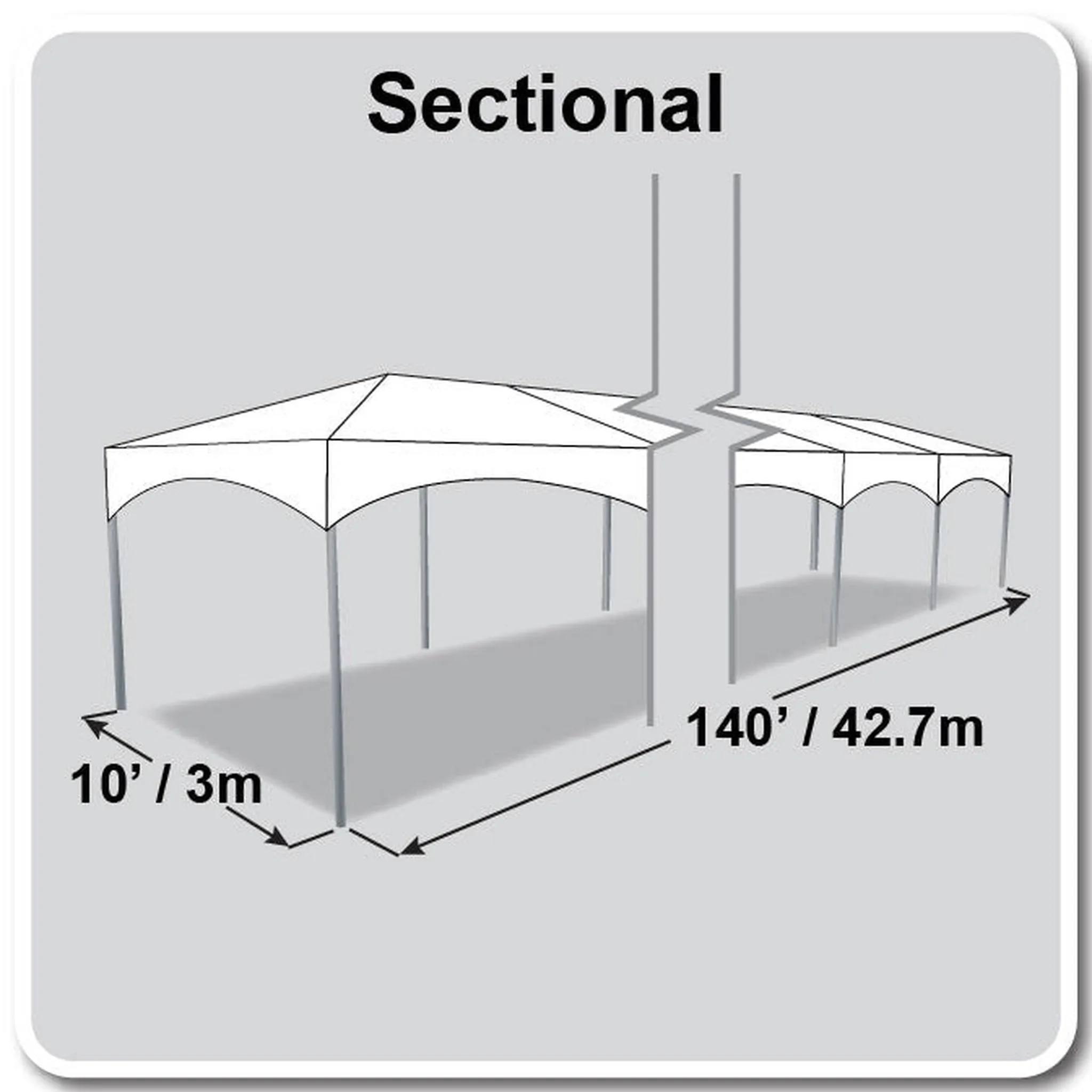 10x140 Master Series Frame Tent