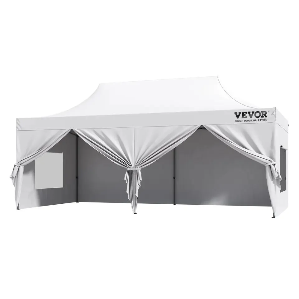 10x20 FT Pop up CanopyRemovable Sidewalls, Instant Canopies Portable Gazebo &amp; Wheeled Bag, UV Resistant Waterproof,