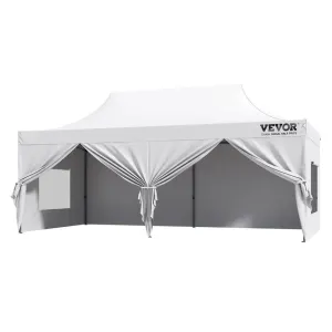 10x20 FT Pop up CanopyRemovable Sidewalls, Instant Canopies Portable Gazebo &amp; Wheeled Bag, UV Resistant Waterproof,