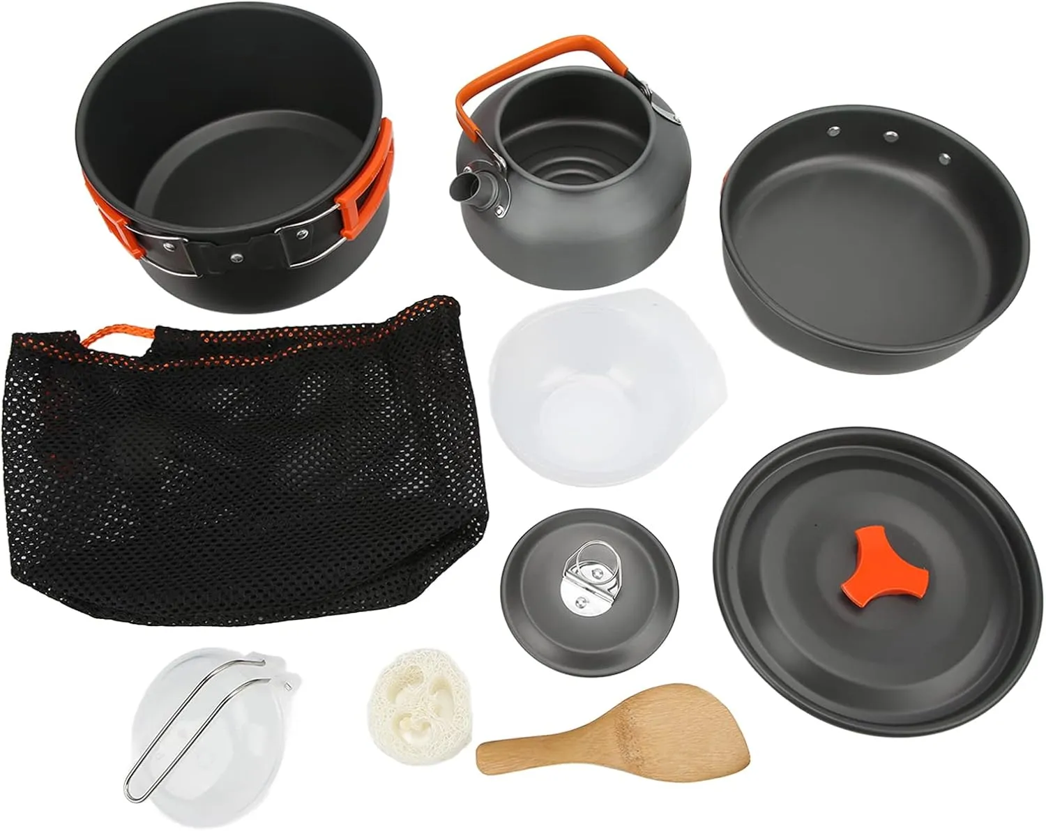 11 Piece Camping Cooking Set, Multilayer Portable Cookware for 2-3 People, Ideal for Backpacking, Hiking, and Emergency Preparedness