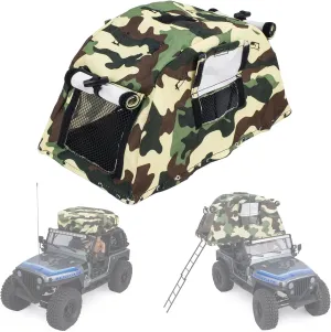 1/10 RC Tent, Simulated Luggage Rack Roof Folding Tent for 1/8 1/10 Crawler Car Axial SCX10 RC4WD TRX4 Tamiya CC01 Gen7 Body Accessories (Camouflage)