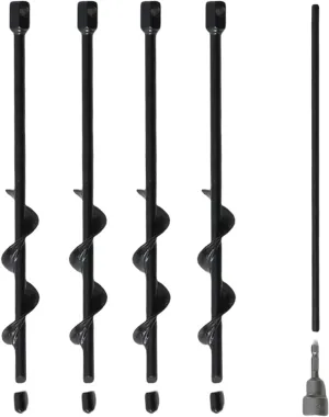 12 Inch Spiral Screw Ground Anchors Stakes Screw in，Anti-Rust and Extended Service Life Design for Securing Dogs,Tents, Trampolines, Canopies, Swing Sets,Black (4)