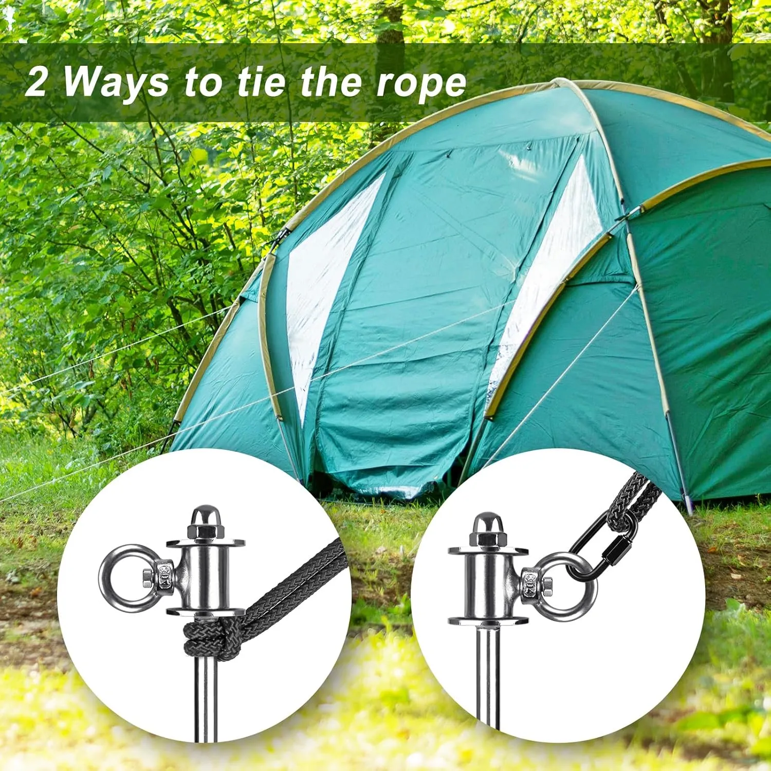12‘’ Long Heavy Duty Ground Anchors Broad Helix Tent Stakes for Trampoline Camping Swing Set Shed Canopy Securing Animals Bounce House Free Swivel Anchor Design 4 Pcs