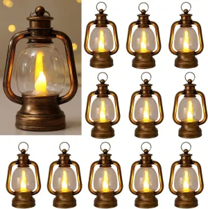 12 Pcs Small Lanterns for Centerpiece Western Wedding Decor 6 Inch Camping Decorative Vintage Hanging Lantern Ornaments Bulk for Home Decor，Party Decoration，Table Centerpiece Decorative for Indoors