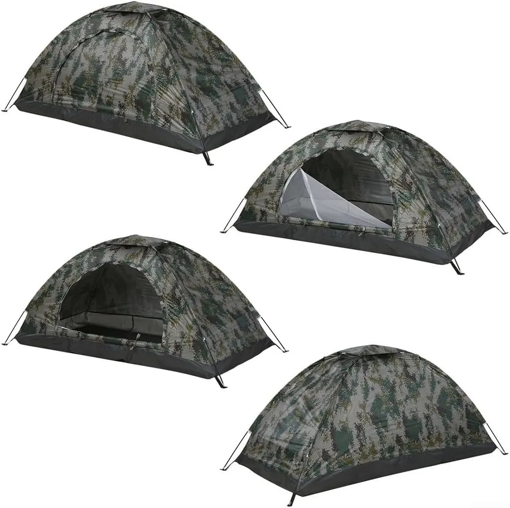 1/2 Person Lightweight Camping Tent, Outdoor Easy Set Up Travel Tent,Portable Backpacking Ultralight Waterproof Windproof Anti-UV Sun Shelter Tent(1 person Digital camouflage)