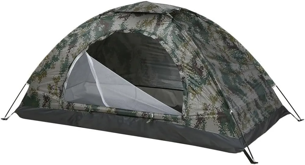 1/2 Person Lightweight Camping Tent, Outdoor Easy Set Up Travel Tent,Portable Backpacking Ultralight Waterproof Windproof Anti-UV Sun Shelter Tent(1 person Digital camouflage)