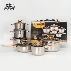 12pcs stainless steel cookware set gha