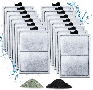 15 Pack PF-L Filter Cartridges for Silenstream PF20, PF30, PF40 and PF75 Power Filters, Remplacement Aquarium Carbon Cartridge with Zeolite