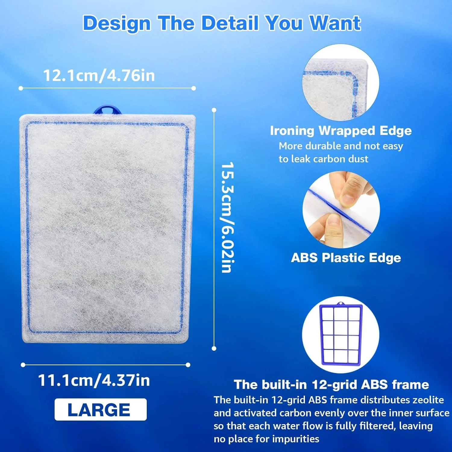 16 Count Assembled Large Filter Cartridges Compatible with Tetra Whisper Bio-Bag Filters 20i 40i IQ20/30/45/60 PF20/30/40/60, Large Replacement Filter Cartridges for Whisper Filters & Aquariums