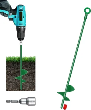 18'' Ground Anchors for High Wind,Heavy Duty Metal Hurricane Ground Stakes Anchors ，Screw in Trampoline Anchors for Swing Set，Camping Tent,Car Ports,Canopy,Sand Tent,Gazebo,Dog