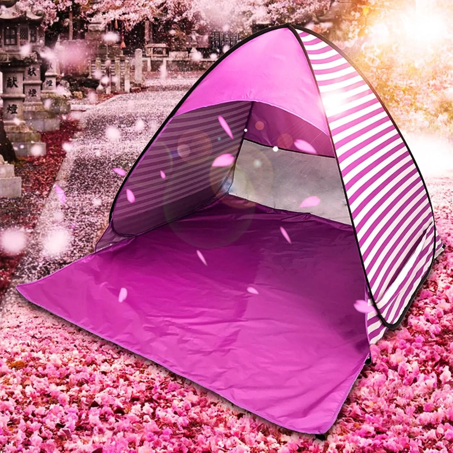 2-3 Persons Beach Tent Outdoor Automatic Quick Open Camping Tent Outdoor Quick Setup Tent with Carring Bag Easy to Use