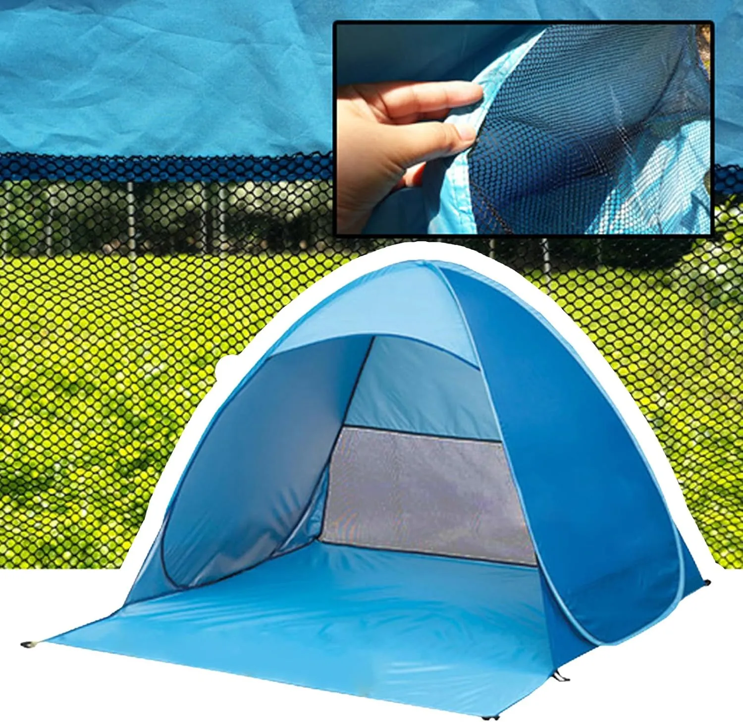2-3 Persons Beach Tent Outdoor Automatic Quick Open Camping Tent Outdoor Quick Setup Tent with Carring Bag Easy to Use