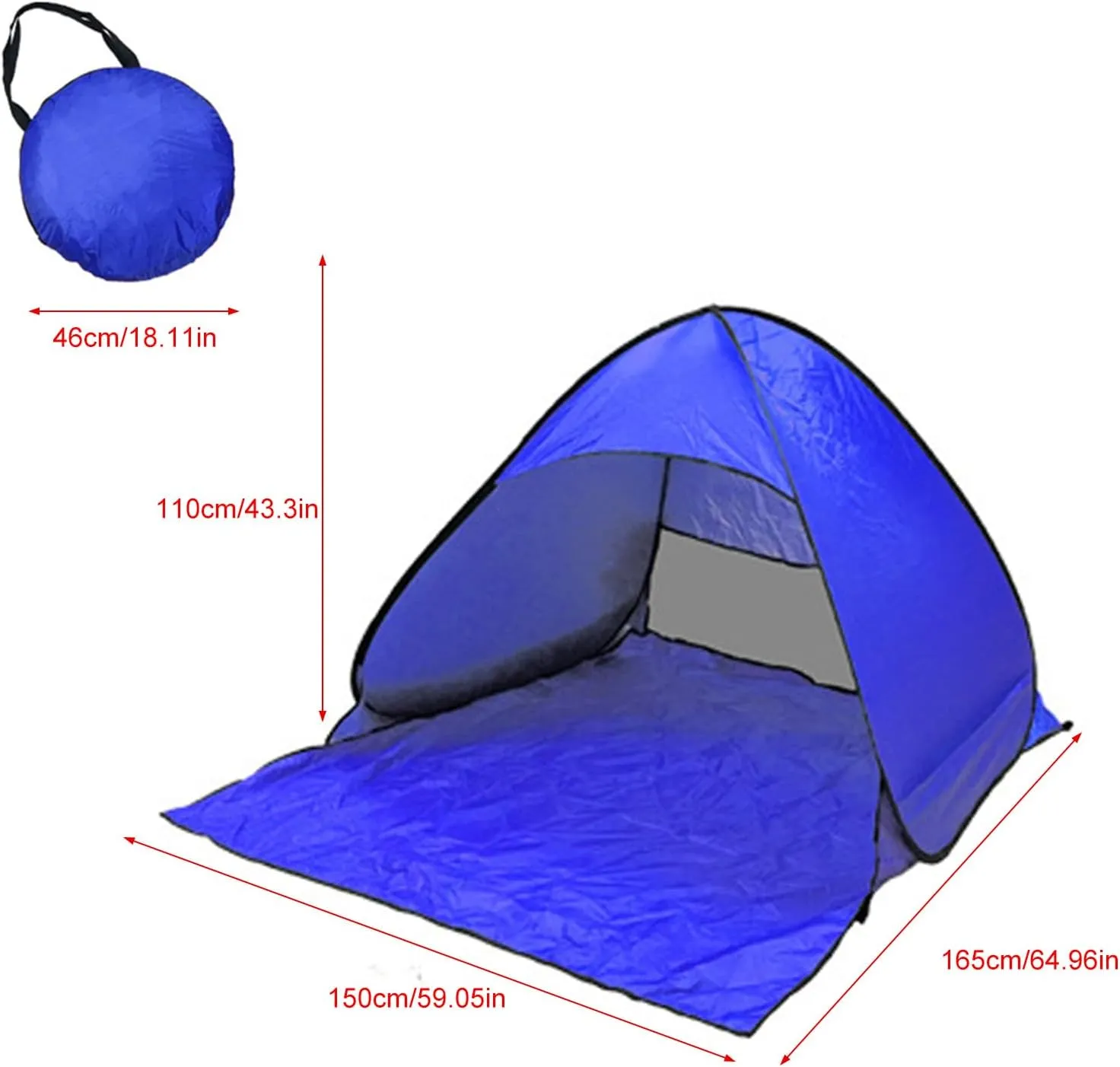 2-3 Persons Beach Tent Outdoor Automatic Quick Open Camping Tent Outdoor Quick Setup Tent with Carring Bag Easy to Use