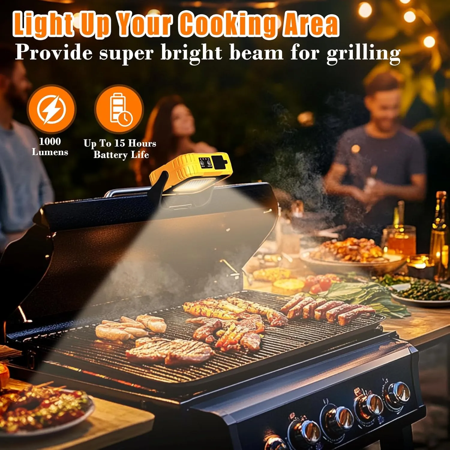 2 Pack Grill Light, Outdoor BBQ Light, Barbecue Grill Light, Magnetic LED Work Light, BBQ Grilling Accessories, Rechargeable, Magnetic Base, 360°Adjustable, Super Bright,IPX4 Waterproof