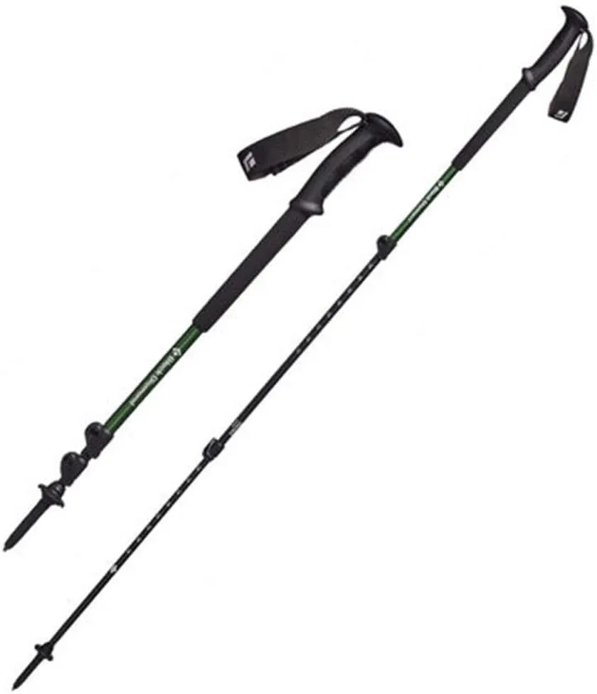 2 Pack Ultralight Trekking Poles - Adjustable Aluminum Walking Sticks with EVA Foam Grip, Shock Absorbent, Tungsten Steel Tips for Hiking, Camping, Backpacking, and Trekking (Green)