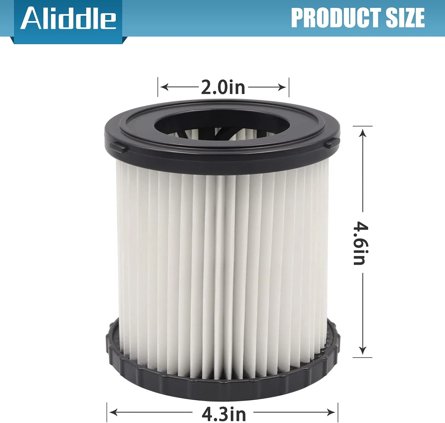 2 Packs of DCV5801H Wet or Dry Vacuum Hepa Replacement Filter, Suitable for dowalt DCV580 and DCV581H, Washable and Reusable