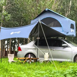 2 Person Inflatable Car Roof Top Tents with Pump and Awning,4 Season Waterproof and Sun Resitant Camping Dome Roof Top Tent Camping Tent for SUV, Truck and Universal Car,Easy Setup