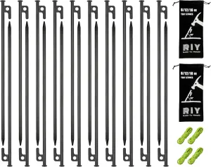 20 Pack 16 inch Tent Stakes Heavy Duty Metal Tent Pegs for Camping Steel Tent Pegs Unbreakable and Inflexible