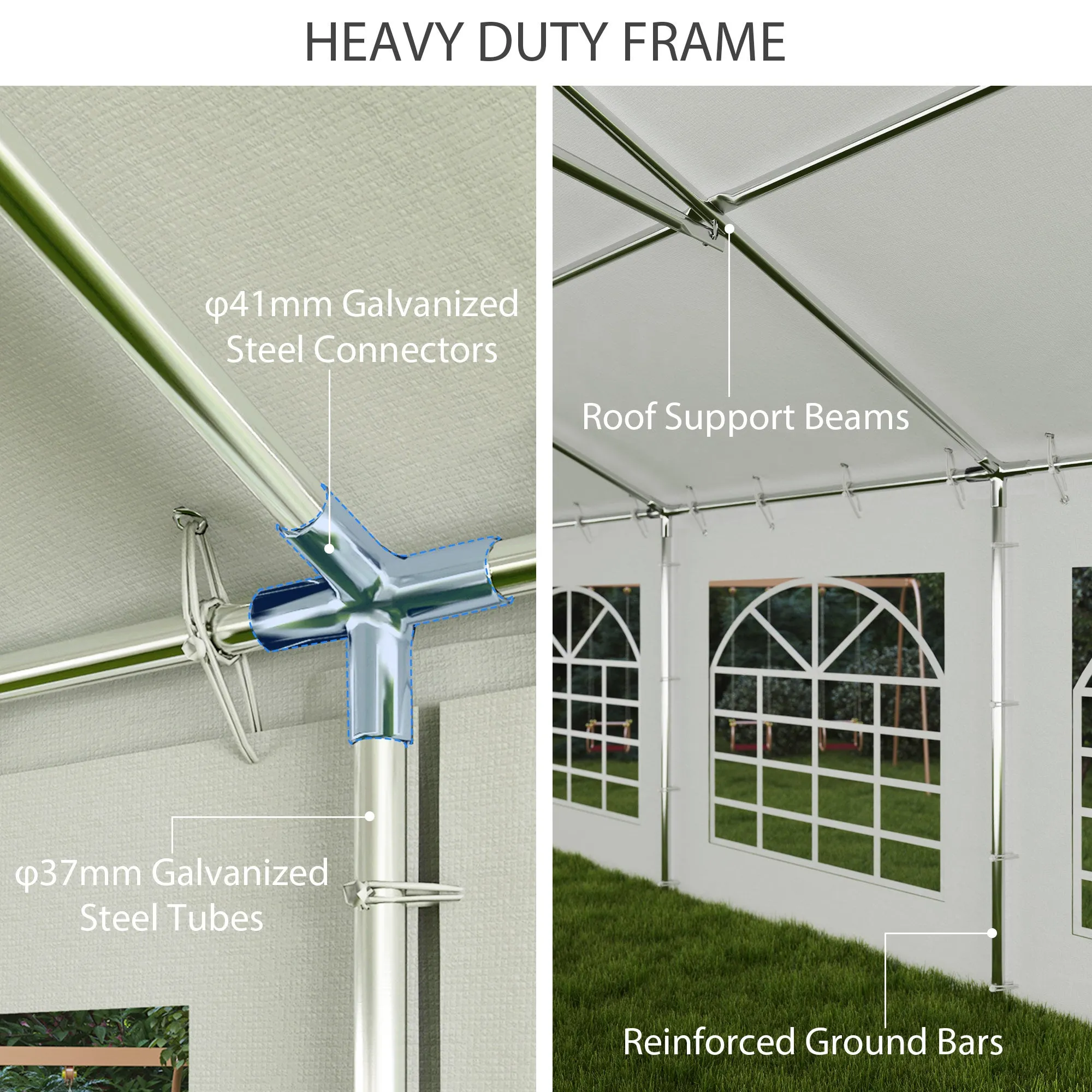 20' x 40' Party Tent with Removable Sidewalls, 12 Windows, White