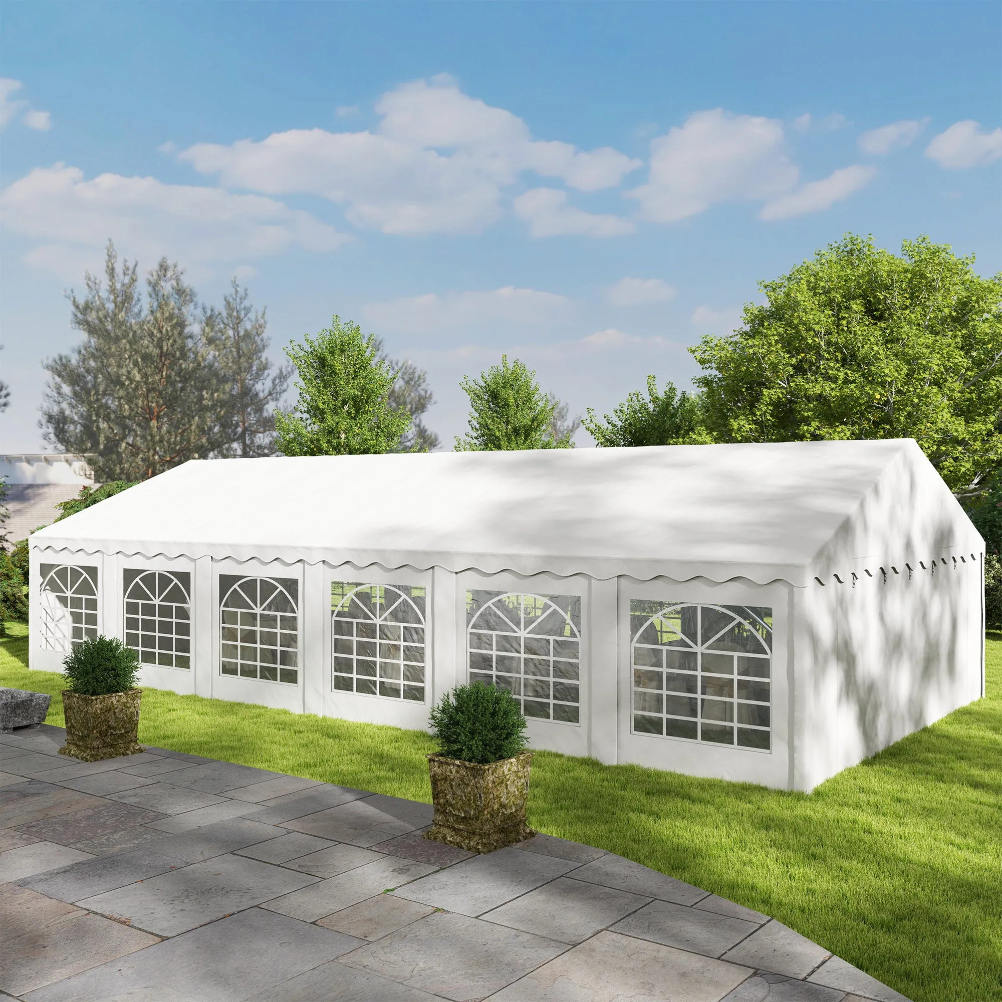 20' x 40' Party Tent with Removable Sidewalls, 12 Windows, White