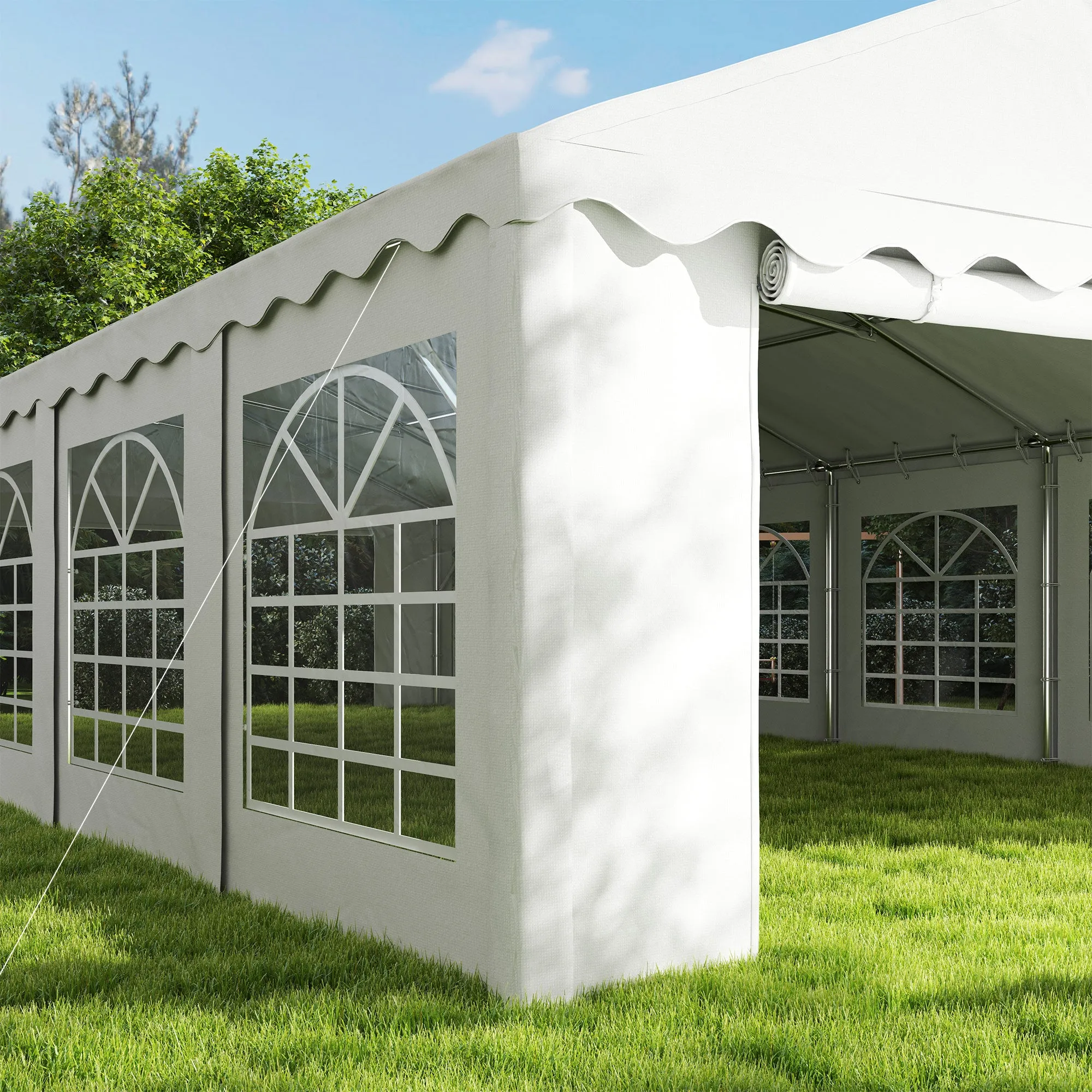 20' x 40' Party Tent with Removable Sidewalls, 12 Windows, White