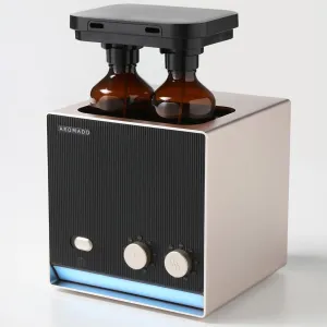 2000 Sq Ft Dual Nozzle Smart Waterless Diffuser, 2×200ml Scent Air Machine for Home Hotel Collection Diffuser Cold Air Technology Waterless Essential Oil Diffuser for Large Room (Gold Titanium)