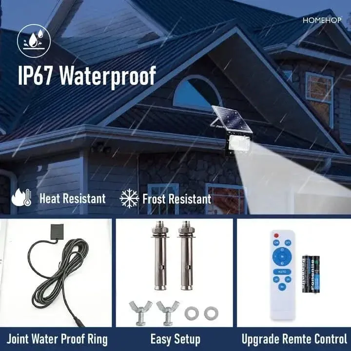 200W Floodlight LED Solar Light Garden Waterproof lamp for Home, Outdoor, Garden (Cool White)(Renewed)