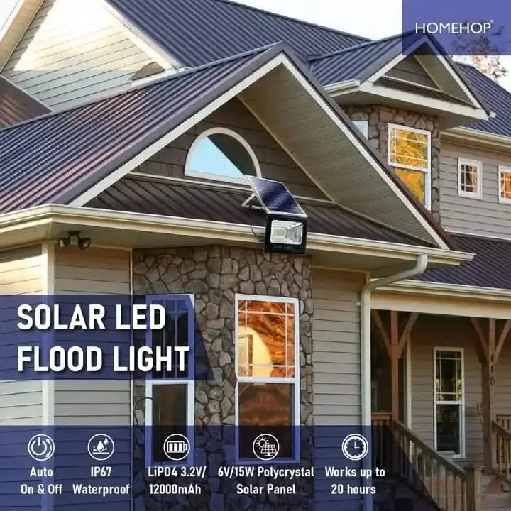 200W Floodlight LED Solar Light Garden Waterproof lamp for Home, Outdoor, Garden (Cool White)(Renewed)