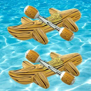 [2025 New Version Patented] 4Pcs Pool Floats Inflatable Raft Pool Toys for Kids Ages 6-8-12, Battle Log Rafts Water Toys Kids, Swimming Pool Game Pool Party Outdoor for Family