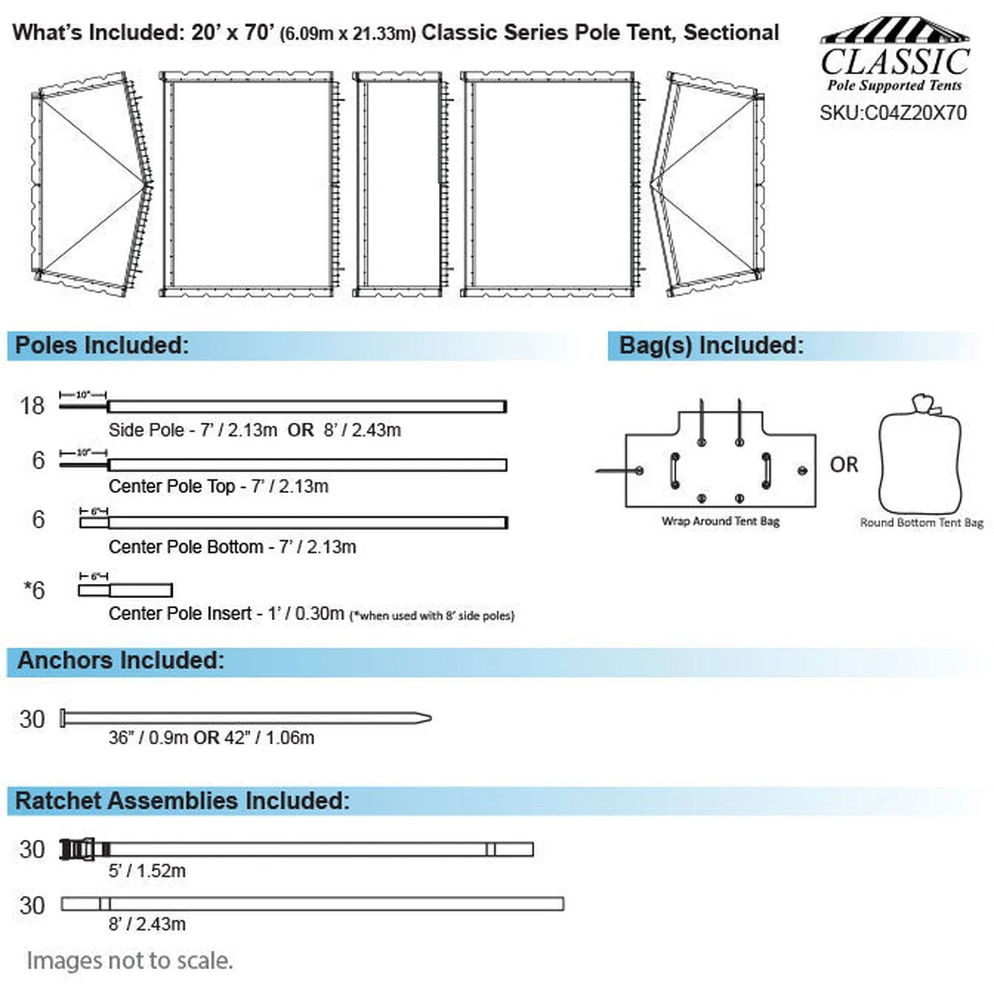 20x70 Classic Series Pole Tent