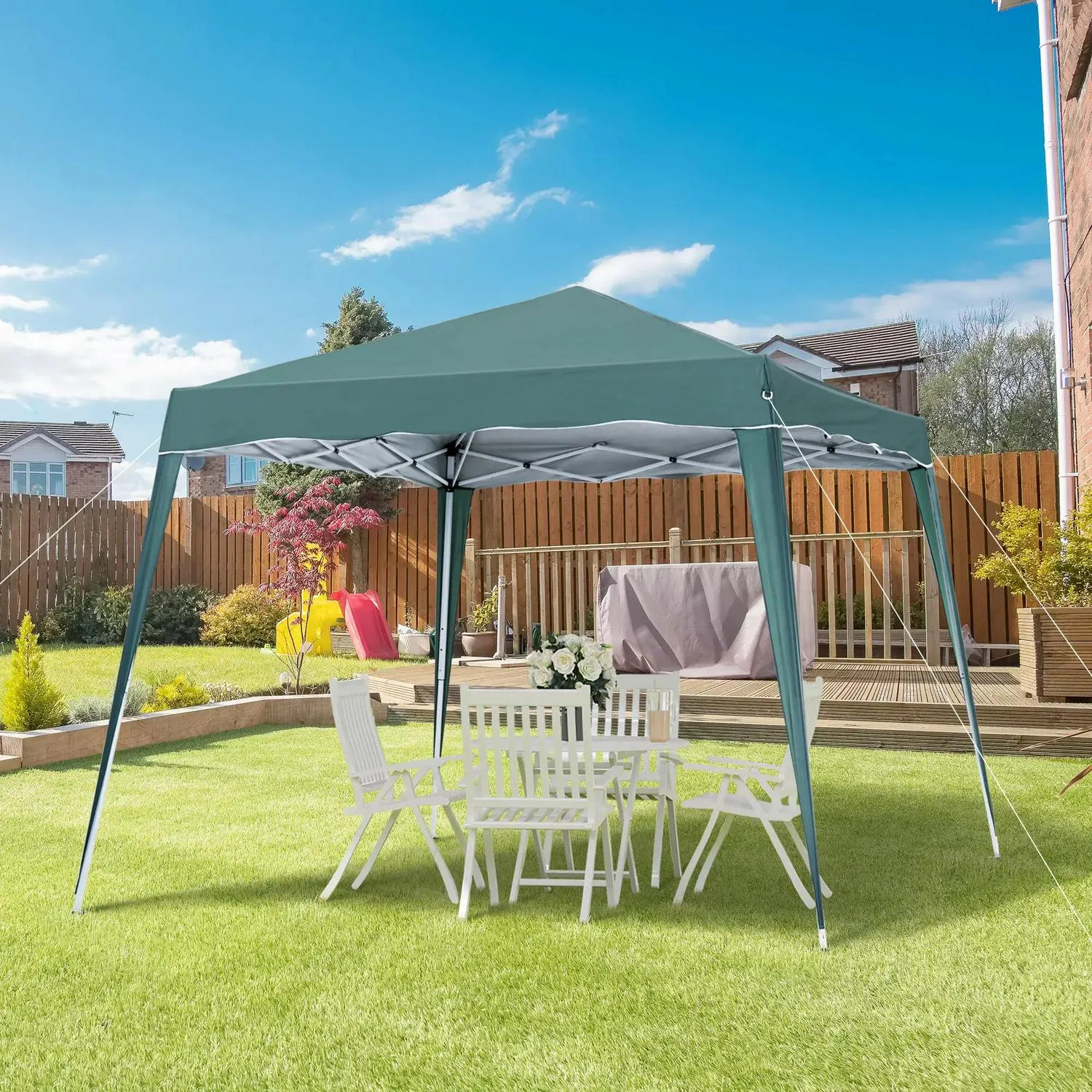 2.5 Party Slant X Instant 2.5 M Gazebo Patio, Garden, Event With 3 Green Height Outsunny For Base/ Pop Up Leg Bag, Adjustable Flat-rate discount Carry Tent Today only Shelter Top 3