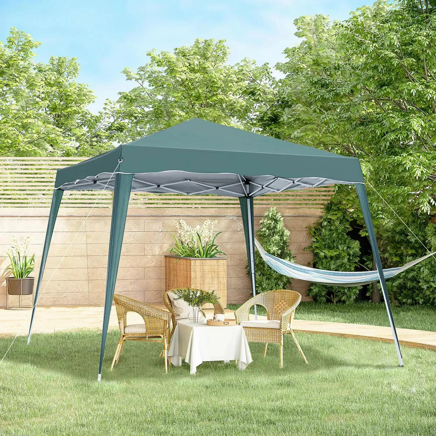 2.5 Party Slant X Instant 2.5 M Gazebo Patio, Garden, Event With 3 Green Height Outsunny For Base/ Pop Up Leg Bag, Adjustable Flat-rate discount Carry Tent Today only Shelter Top 3