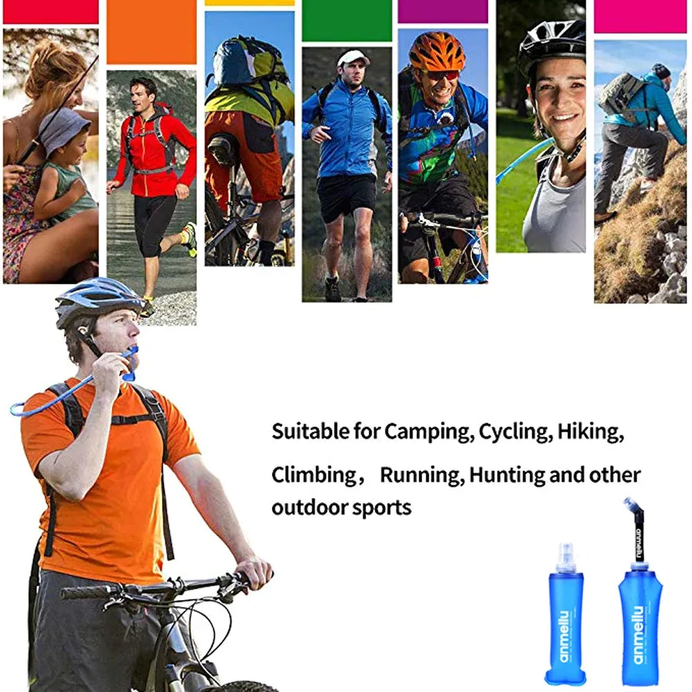 250ml 500ml Water Bottle TPU Folding Soft Flask Sport Water Bottle Water Bag Collapsible Water Bottle Running Camping Hiking