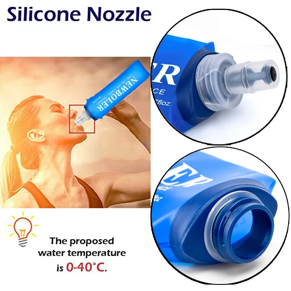 250ml 500ml Water Bottle TPU Folding Soft Flask Sport Water Bottle Water Bag Collapsible Water Bottle Running Camping Hiking