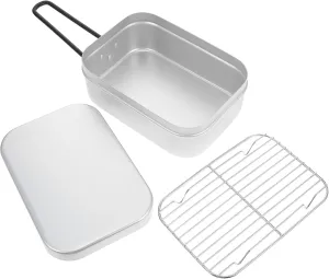 2pc Camping Bento Pot Hiking Backpacking Cookware Thermal Lunch Box Set