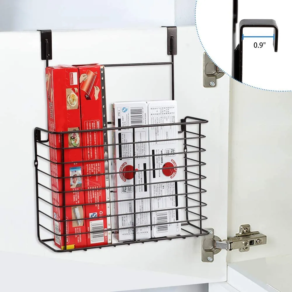 2PK- Kitchen Cabinet Organizer for Cutting Boards Over The Cabinet Organizer Wall Door Mount Foil Holders Rack for Kitchen Bathroom Pantry-Bronze