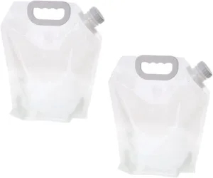 2sets Collapsible Water Bag Portable Outdoor Water Storage Pouch for Camping Hiking Travel Lightweight Durable Design for 2pcs*2