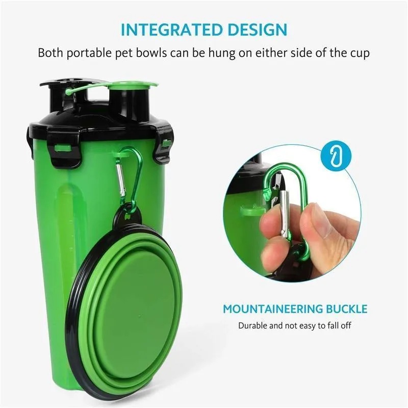 3-in-1 Portable Dog Feeder/Water Cup and Collapsible Bowl