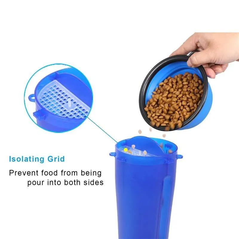 3-in-1 Portable Dog Feeder/Water Cup and Collapsible Bowl