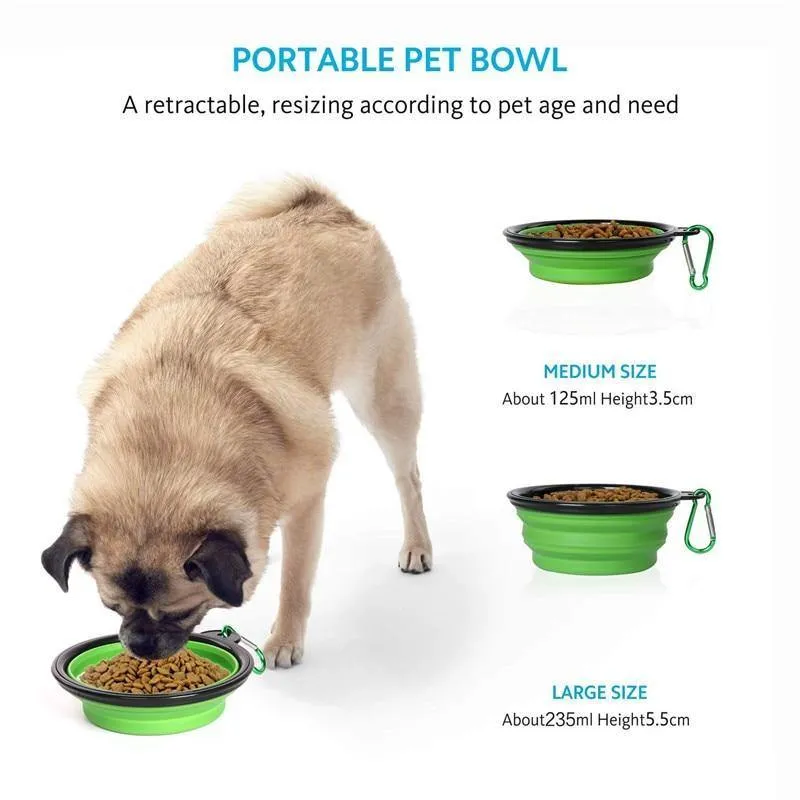 3-in-1 Portable Dog Feeder/Water Cup and Collapsible Bowl