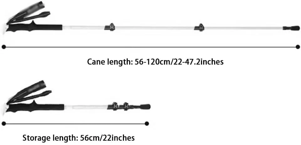 3-Stage Telescopic Trekking Poles, with EVA Grips, Adjustable Wrist Strap, Aluminum Alloy Nordic Hiking Gear, 2pc Per Set
