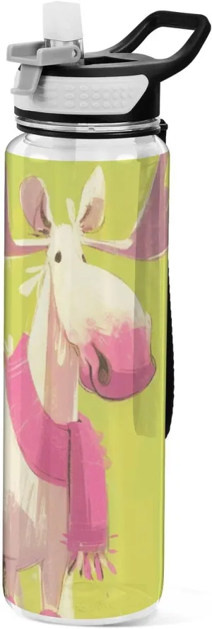 30 oz unique moose pastel color Water Bottle for Drinking Tritan Free BPA non toxic Jug Water Bottle for Outdoor Fitness Collapsible