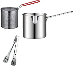 304Stainless Steel Fryers Outdoor Camping Frying Pans For Even Heat Distribution And Quick Cooking