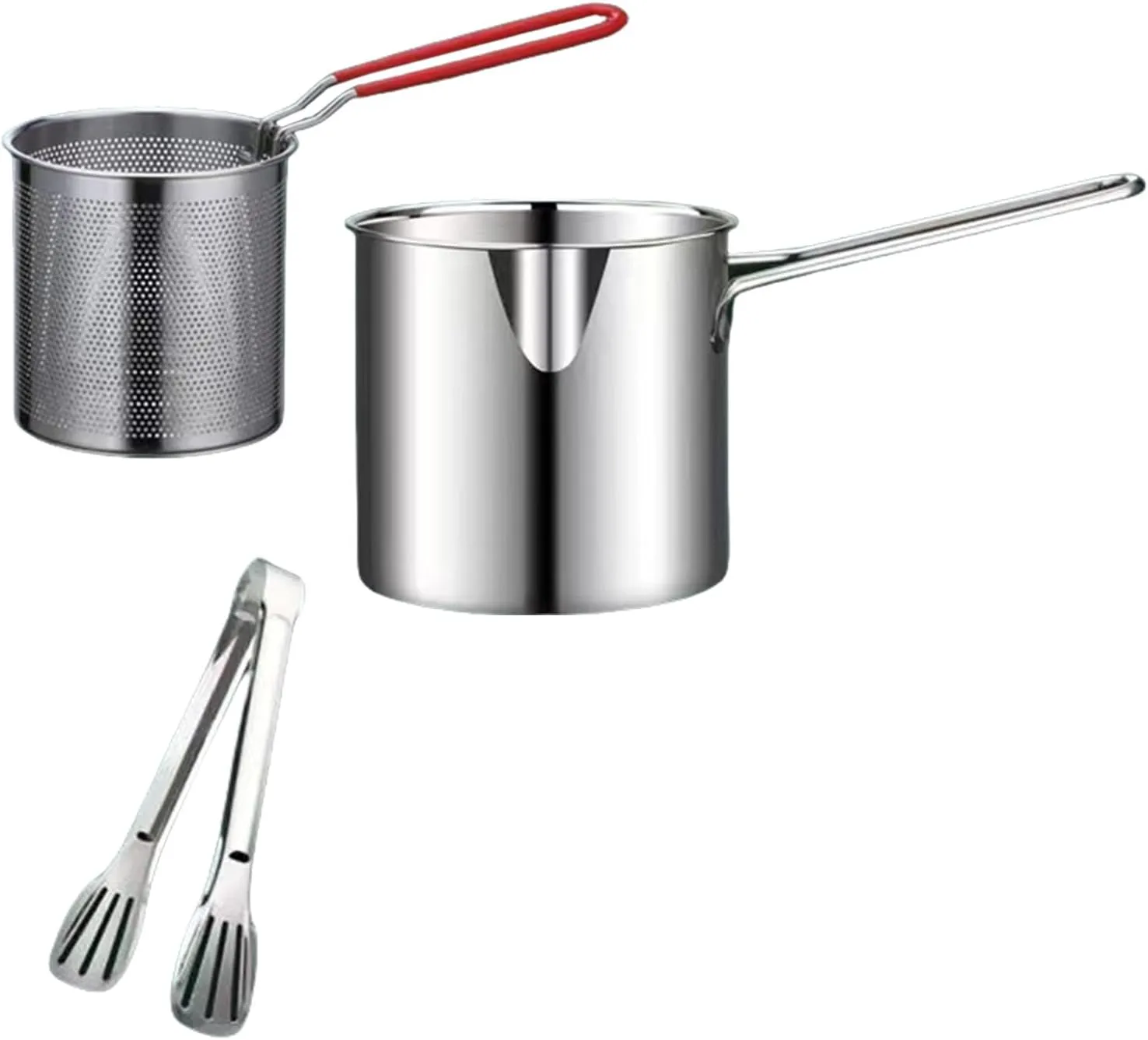 304Stainless Steel Fryers Outdoor Camping Frying Pans For Even Heat Distribution And Quick Cooking