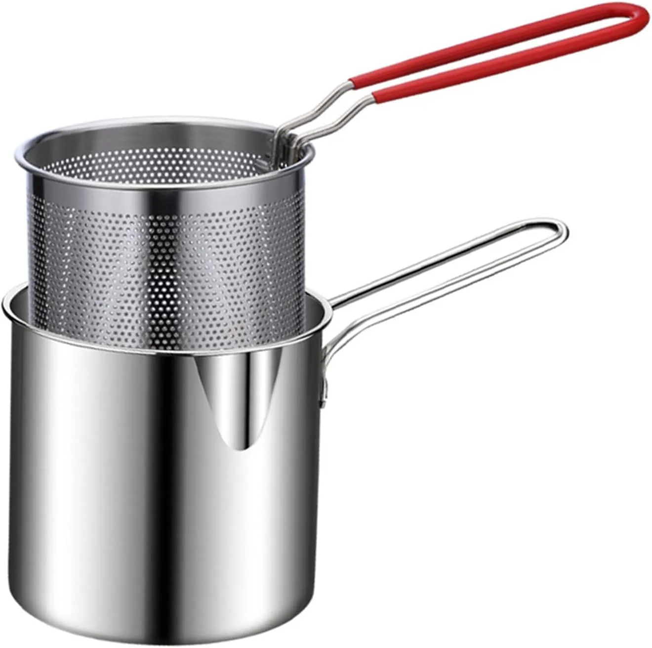 304Stainless Steel Fryers Outdoor Camping Frying Pans For Even Heat Distribution And Quick Cooking